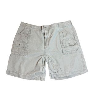 Cabela's 7 Pocket Hiker Canvas Cargo Utility Shorts Mens Size 46 Beige Fishing